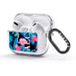 Black Blue Tropical Flamingo AirPods Glitter Case 3rd Gen Side Image