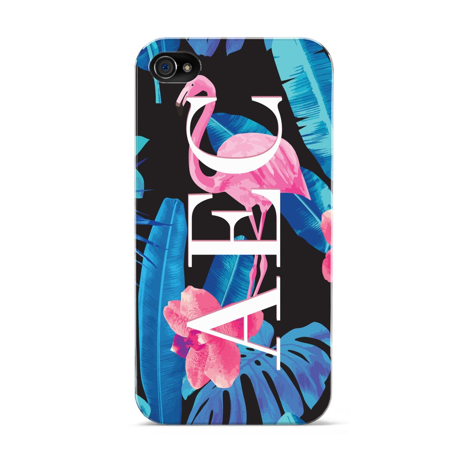 Black Blue Tropical Flamingo Apple iPhone 4s Case