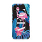 Black Blue Tropical Flamingo Apple iPhone Xs Max 3D Tough Case