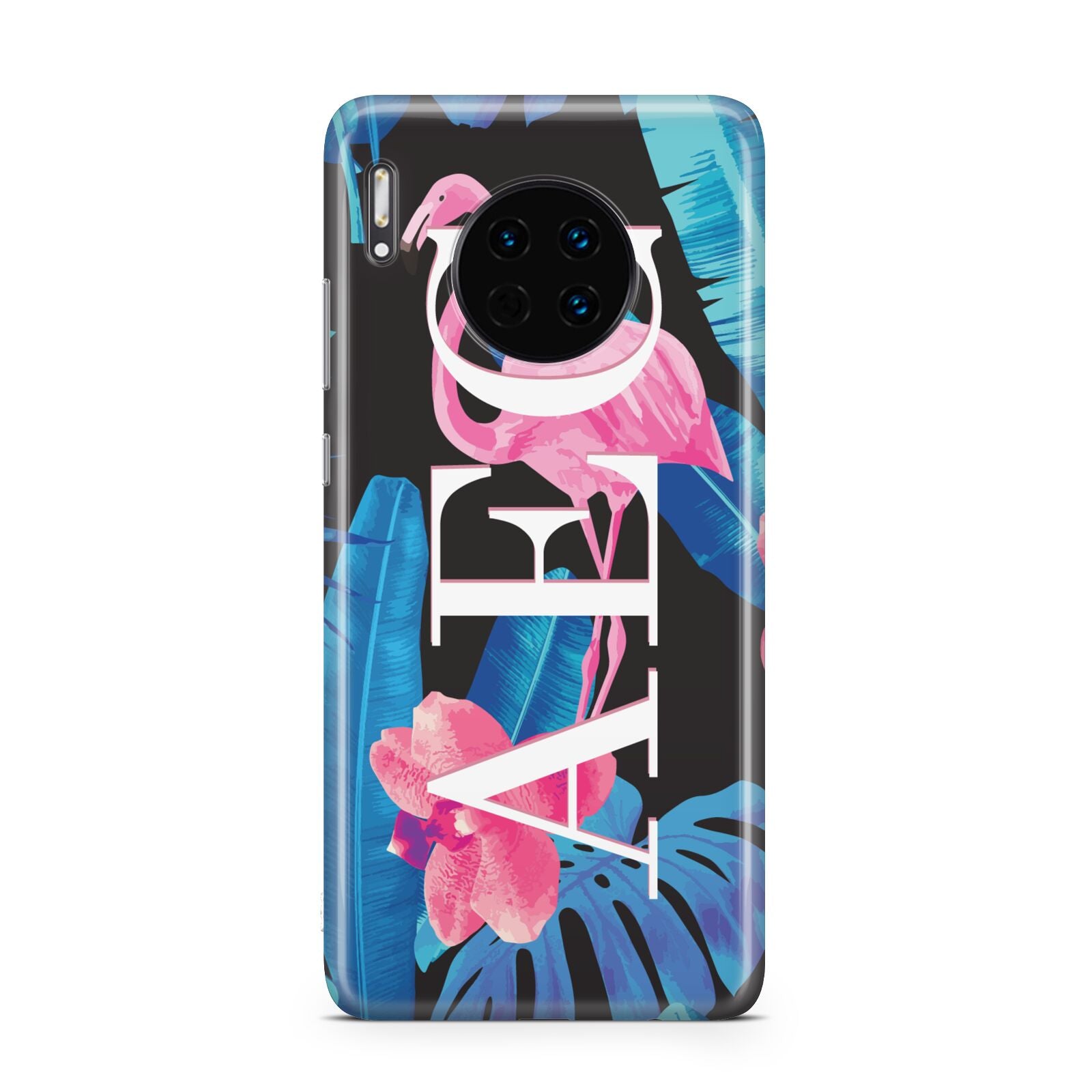 Black Blue Tropical Flamingo Huawei Mate 30