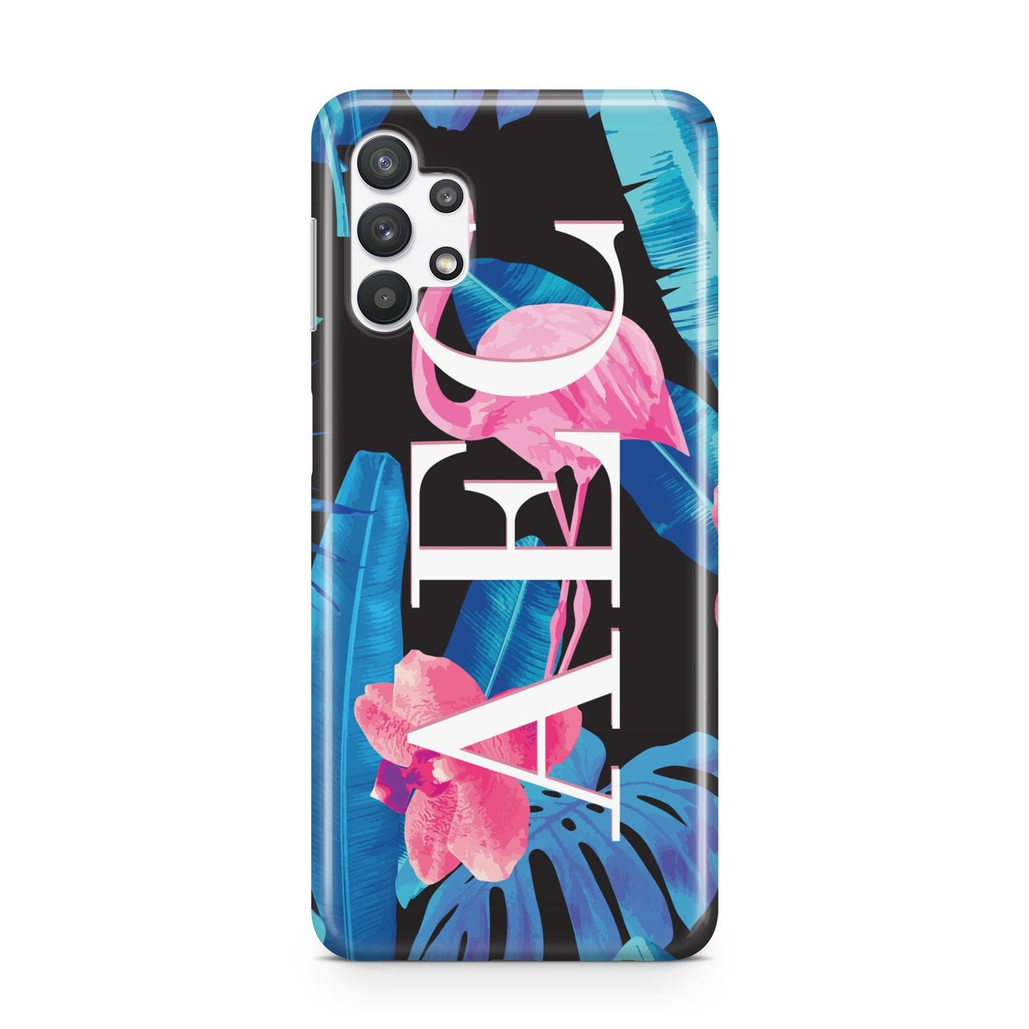 Black Blue Tropical Flamingo Samsung A32 5G Case