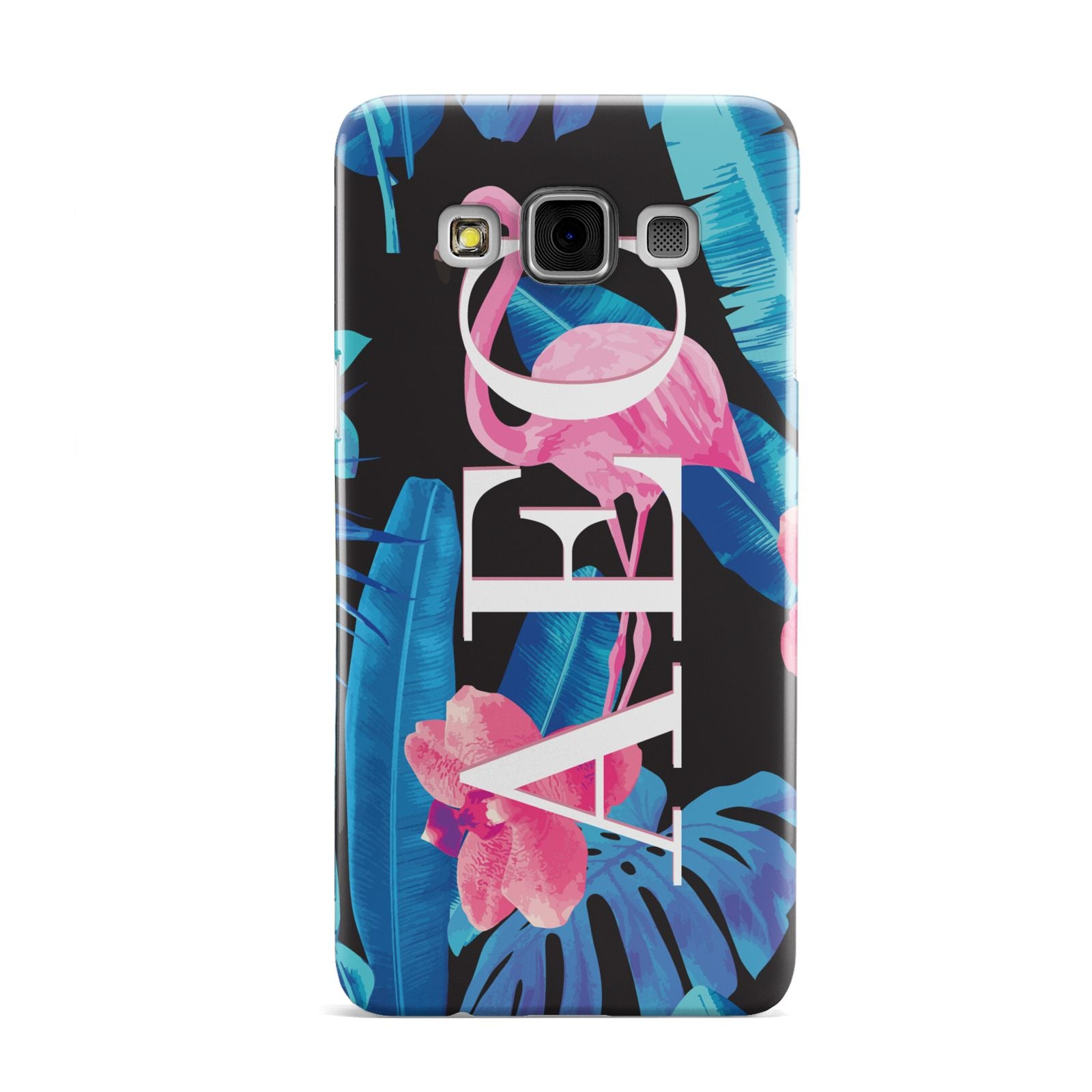 Black Blue Tropical Flamingo Samsung Galaxy A3 Case