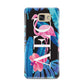 Black Blue Tropical Flamingo Samsung Galaxy A9 2016 Case on gold phone