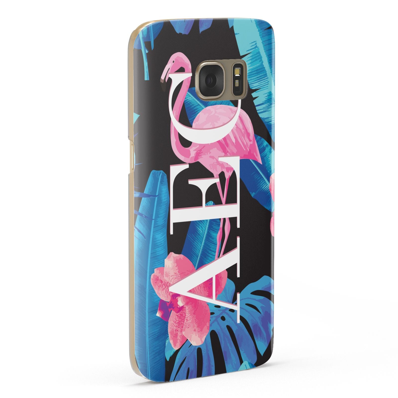 Black Blue Tropical Flamingo Samsung Galaxy Case Fourty Five Degrees