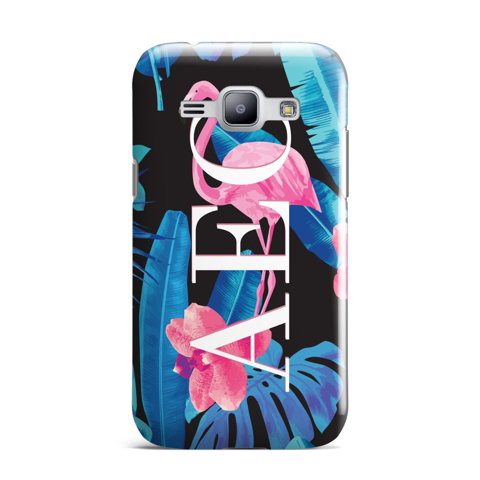 Black Blue Tropical Flamingo Samsung Galaxy J1 2015 Case