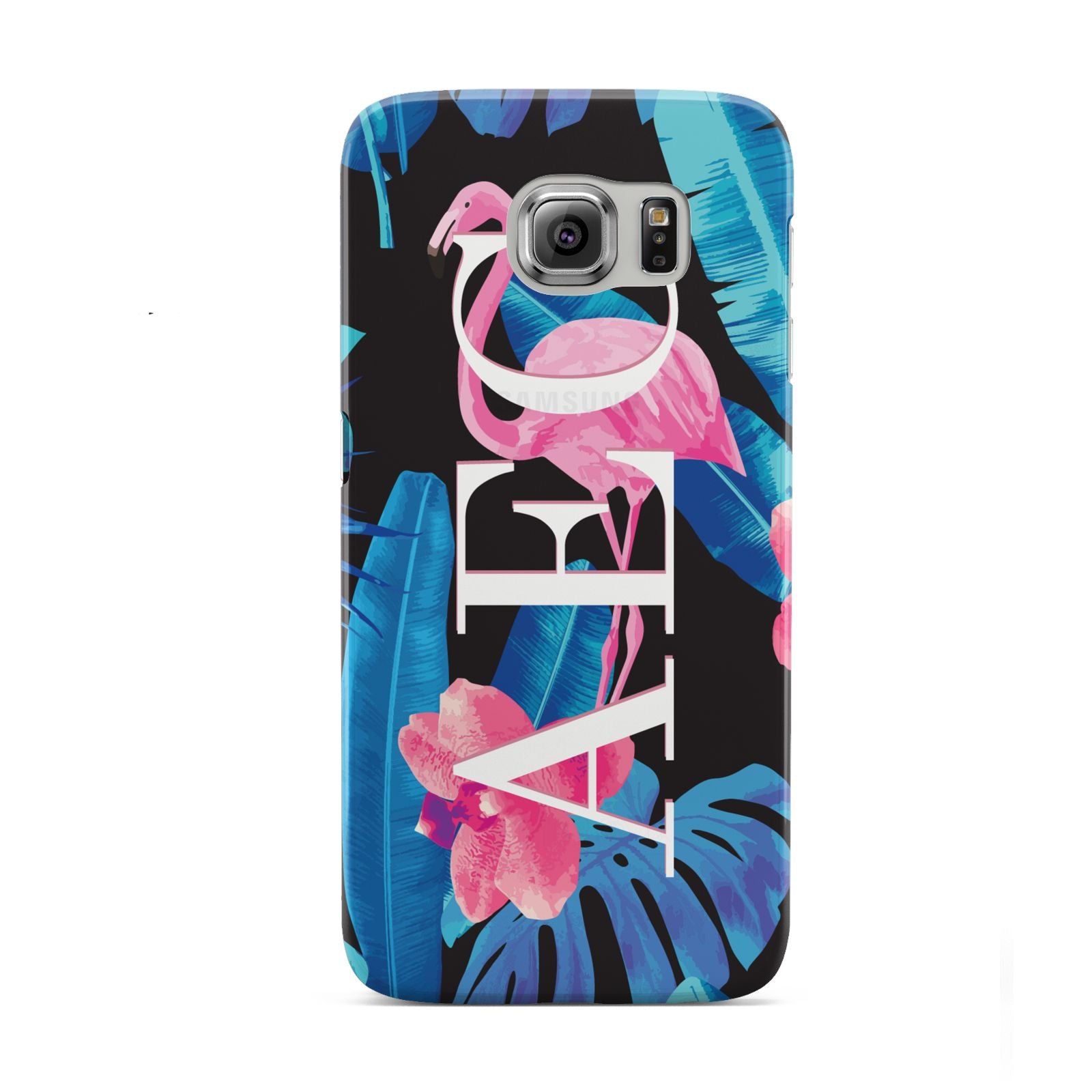 Black Blue Tropical Flamingo Samsung Galaxy S6 Case