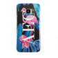 Black Blue Tropical Flamingo Samsung Galaxy S7 Edge Case