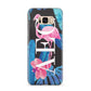 Black Blue Tropical Flamingo Samsung Galaxy S8 Plus Case