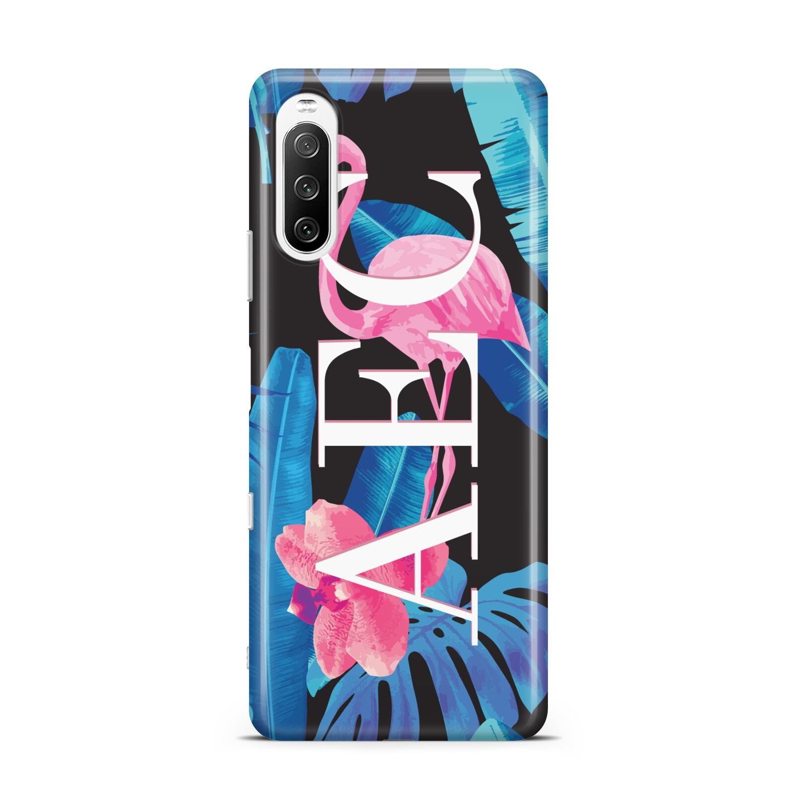 Black Blue Tropical Flamingo Sony Xperia 10 III Case