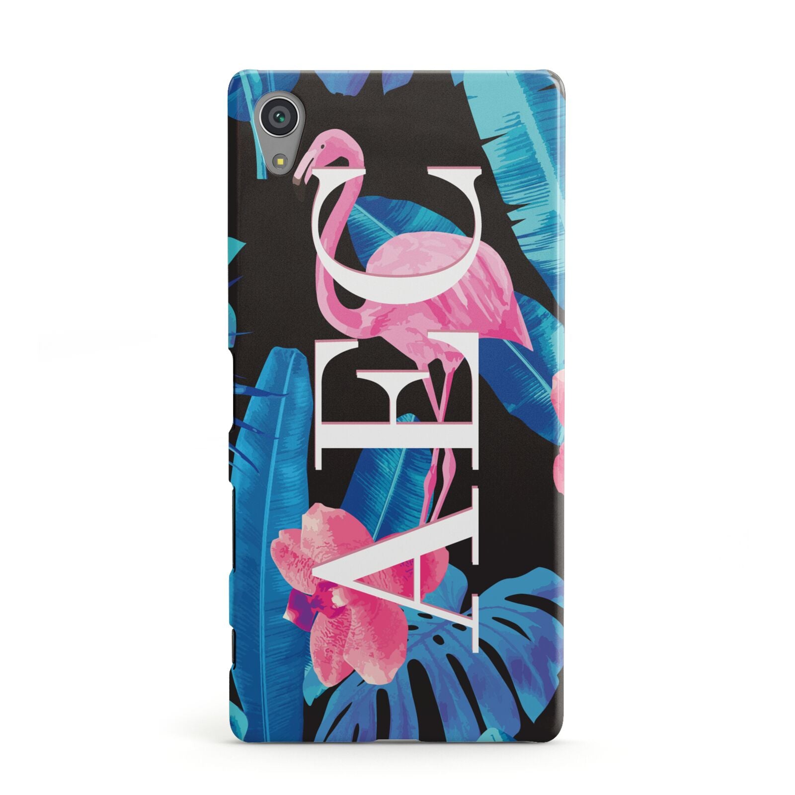 Black Blue Tropical Flamingo Sony Xperia Case