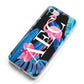 Black Blue Tropical Flamingo iPhone 8 Bumper Case on Silver iPhone Alternative Image