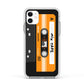 Black Casette Tape Apple iPhone 11 in White with White Impact Case