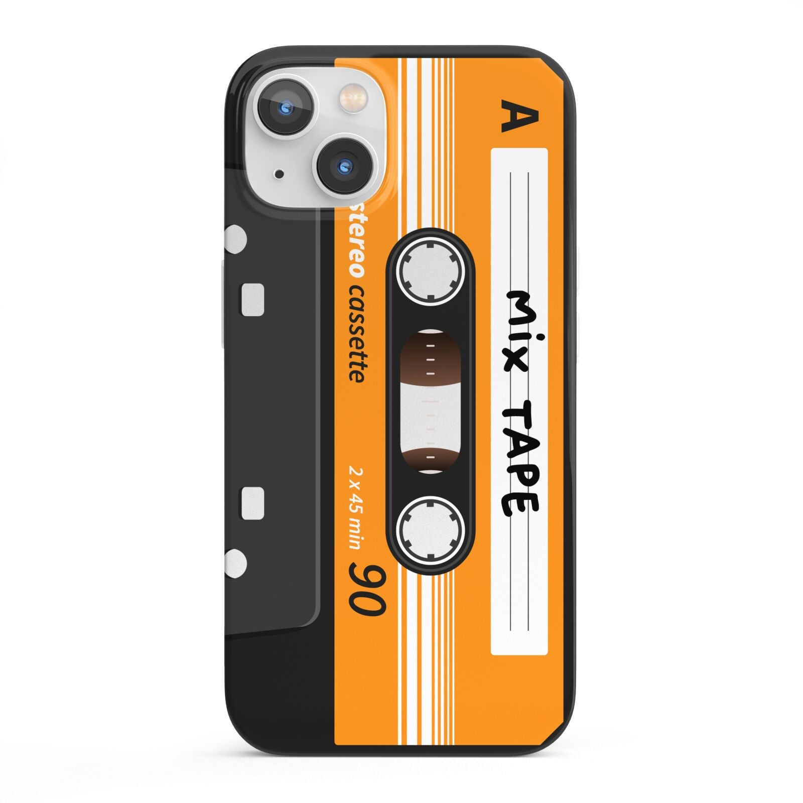 Black Casette Tape iPhone 13 Full Wrap 3D Snap Case