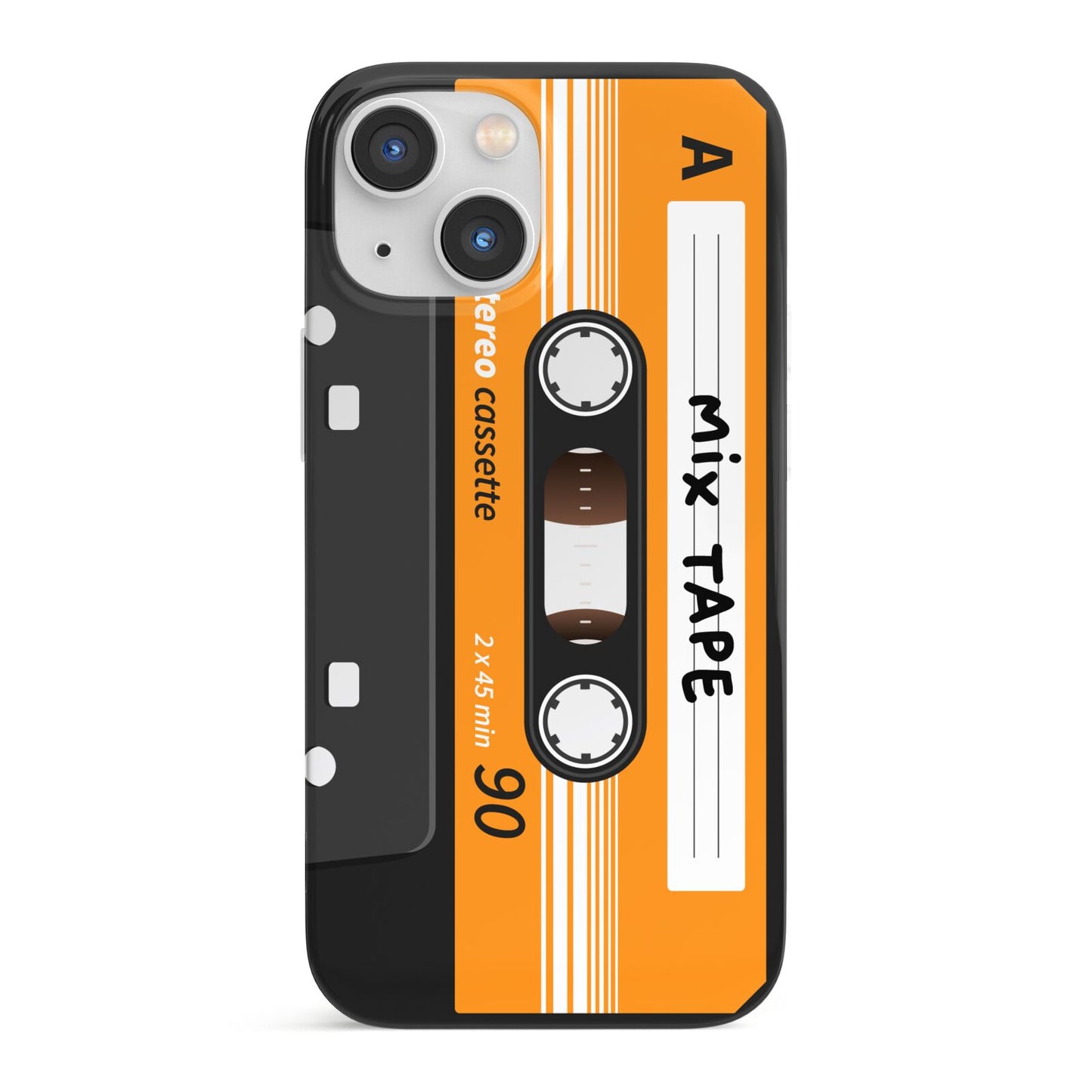 Black Casette Tape iPhone 13 Mini Full Wrap 3D Snap Case