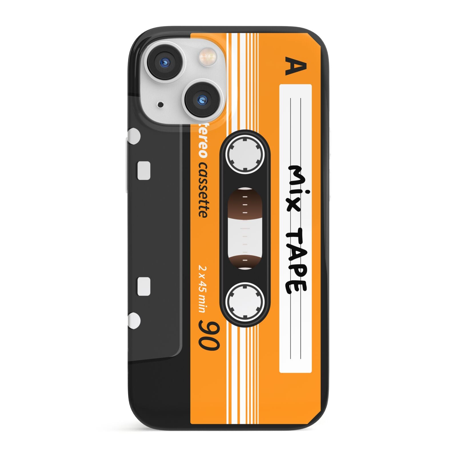 Black Casette Tape iPhone 13 Mini Full Wrap 3D Snap Case