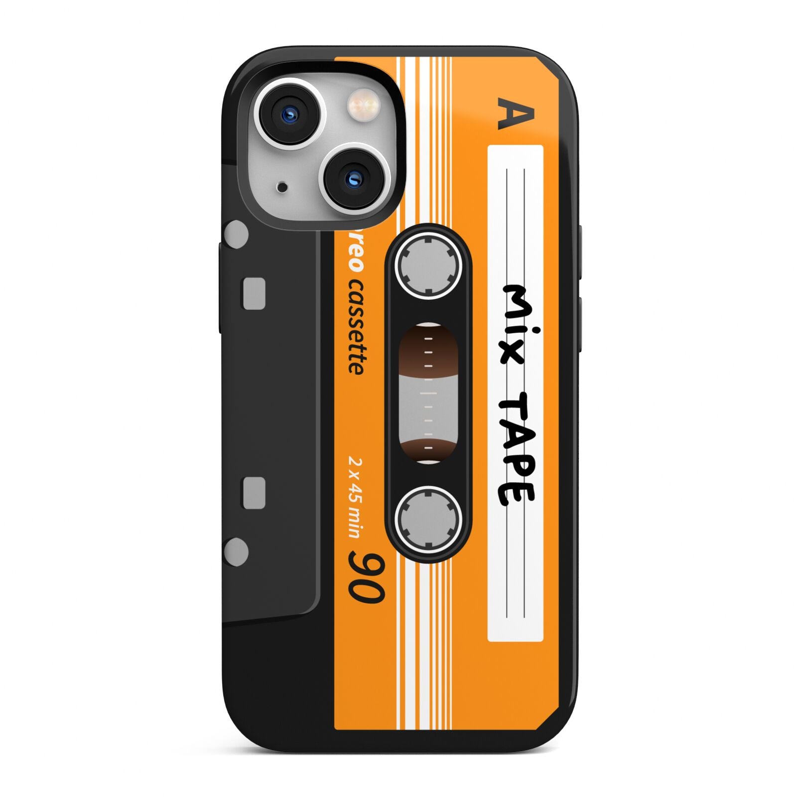 Black Casette Tape iPhone 13 Mini Full Wrap 3D Tough Case