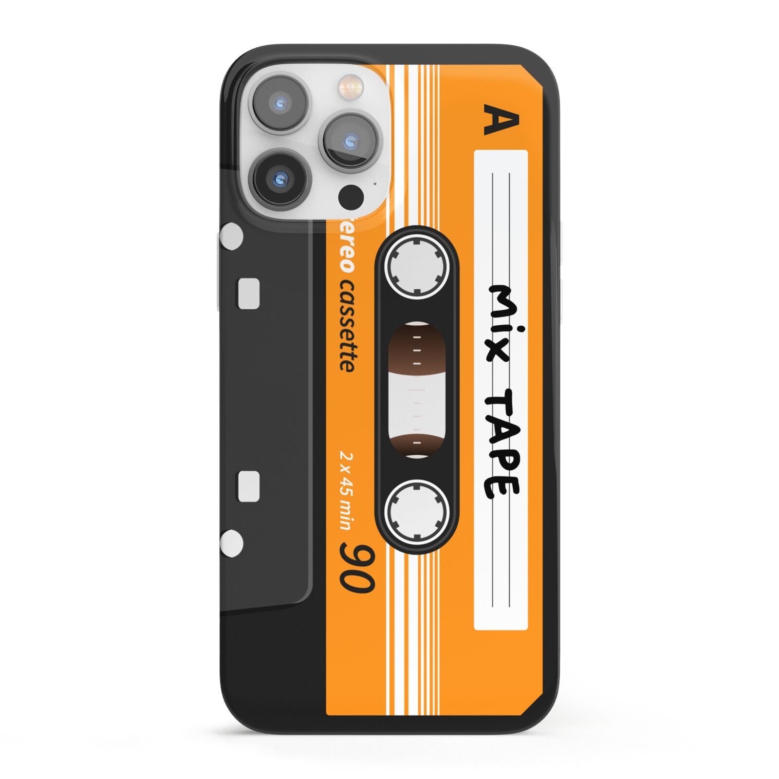 Black Casette Tape iPhone 13 Pro Max Full Wrap 3D Snap Case