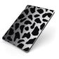 Black Cow Print Apple iPad Case on Grey iPad Side View