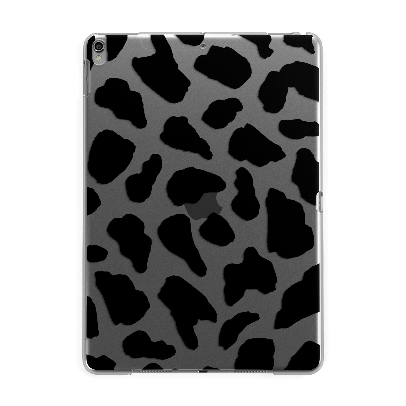 Black Cow Print Apple iPad Grey Case