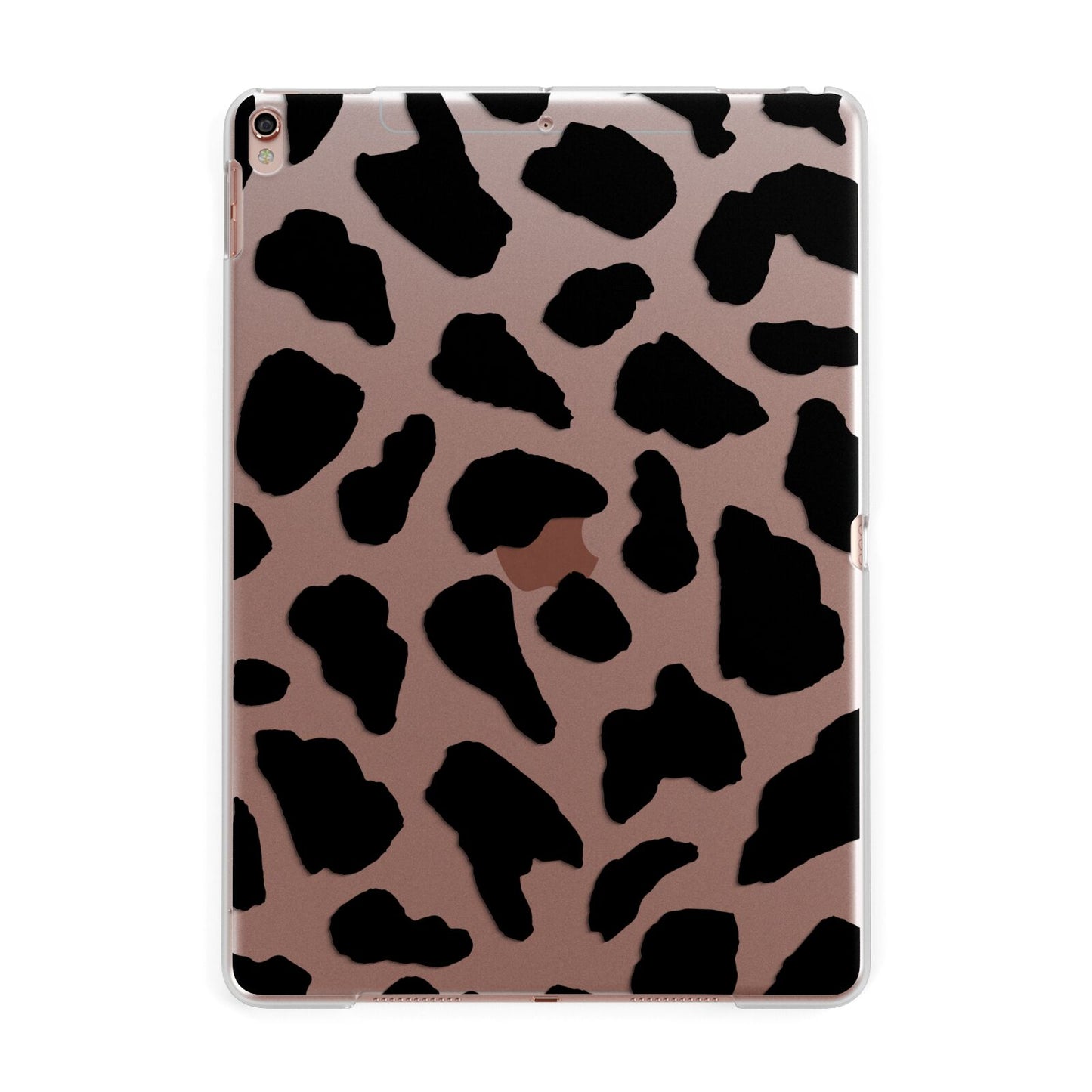 Black Cow Print Apple iPad Rose Gold Case