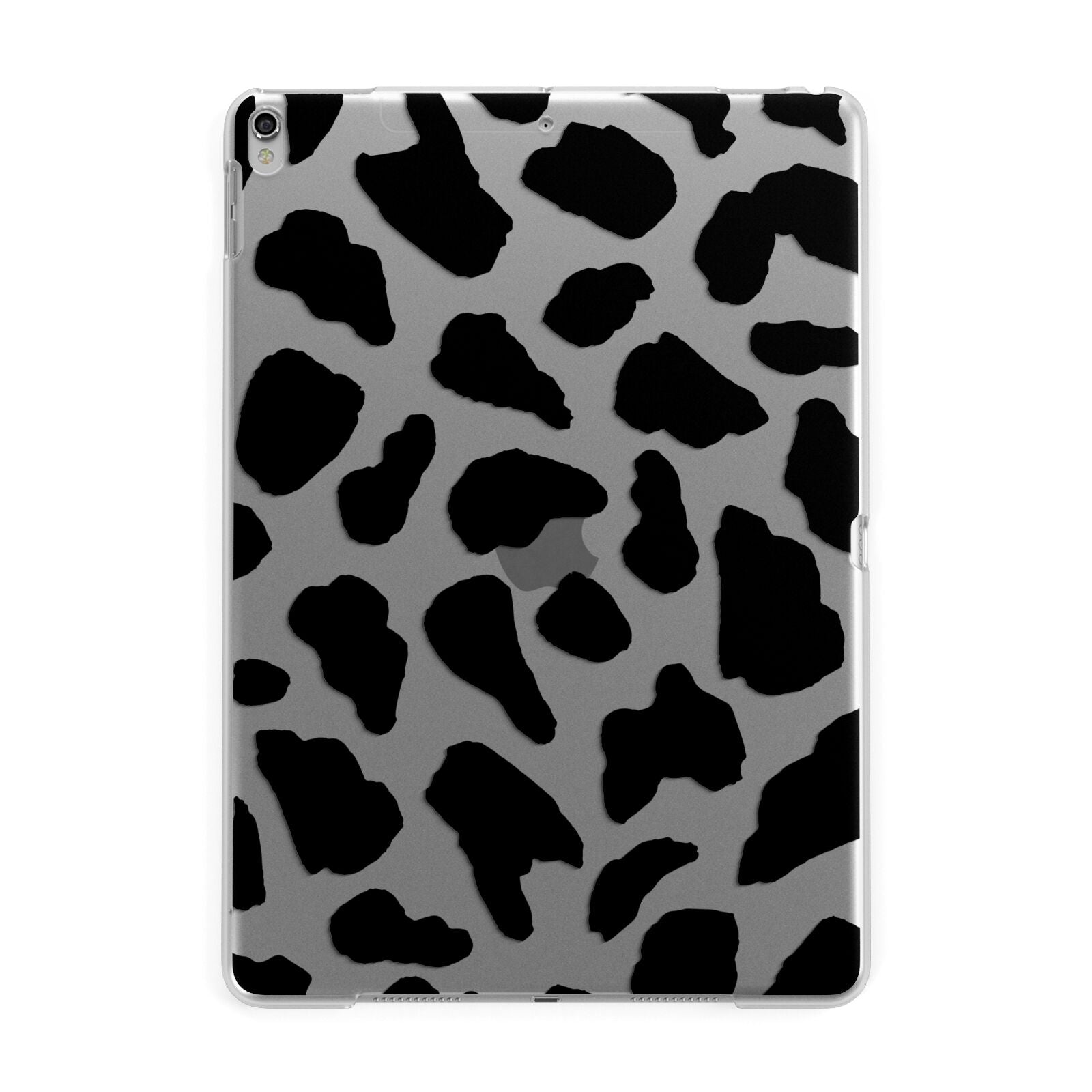 Black Cow Print Apple iPad Silver Case