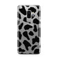 Black Cow Print Samsung Galaxy S9 Plus Case on Silver phone