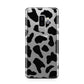 Black Cow Print Samsung Galaxy S9 Plus Case on Silver phone