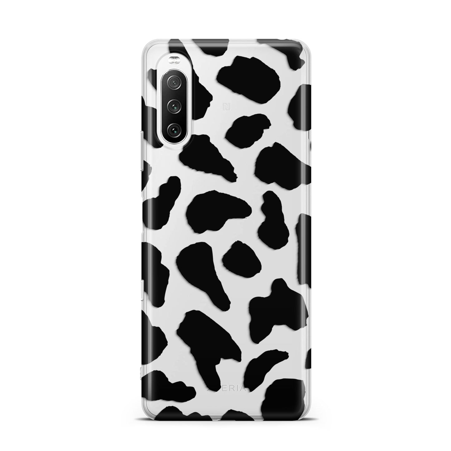 Black Cow Print Sony Xperia 10 III Case