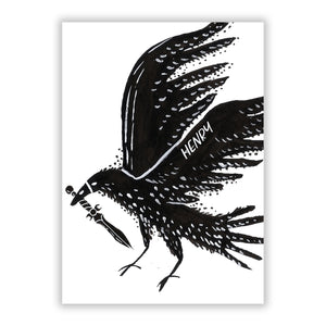 Black Crow Personalised Greetings Card