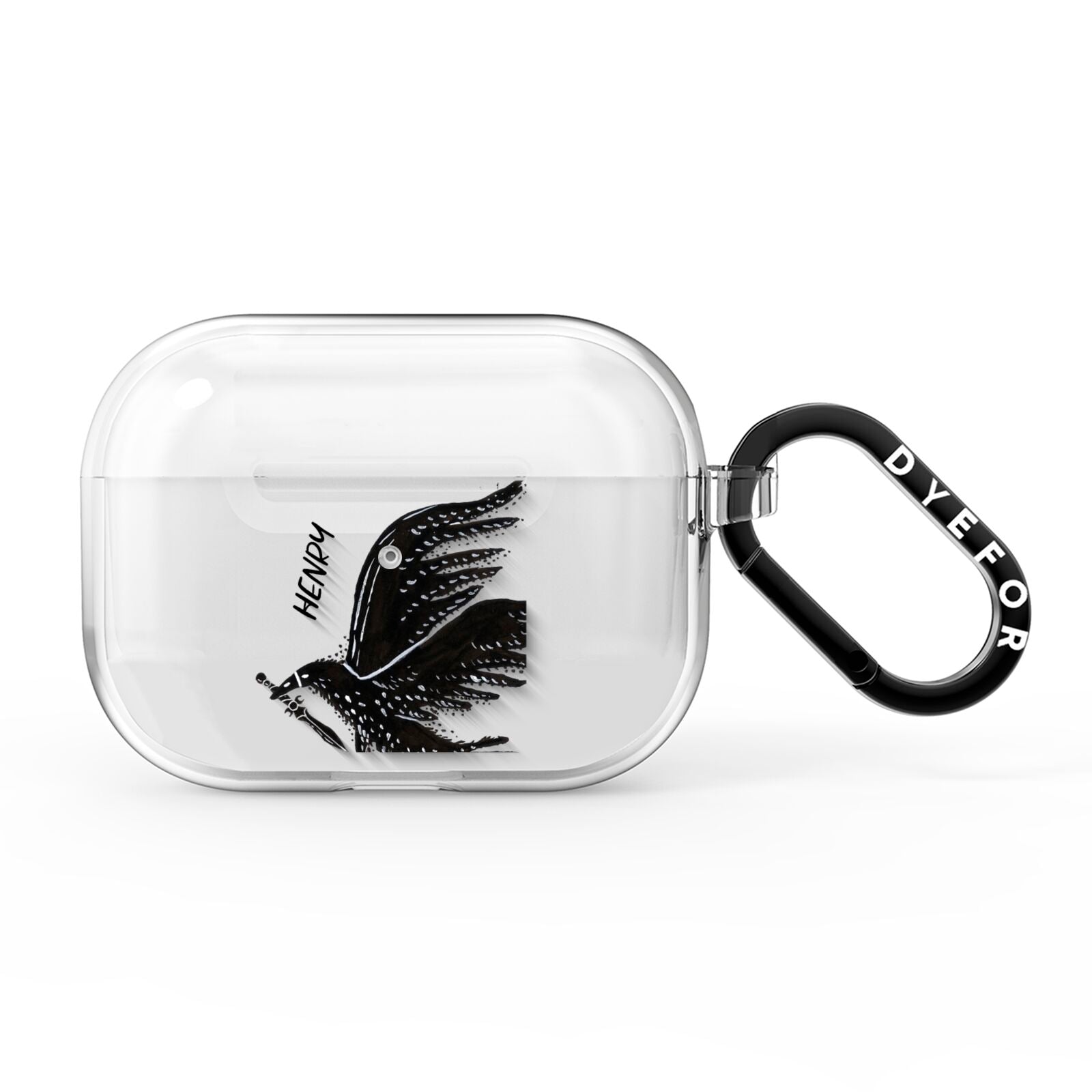 Black Crow Personalised AirPods Pro Clear Case