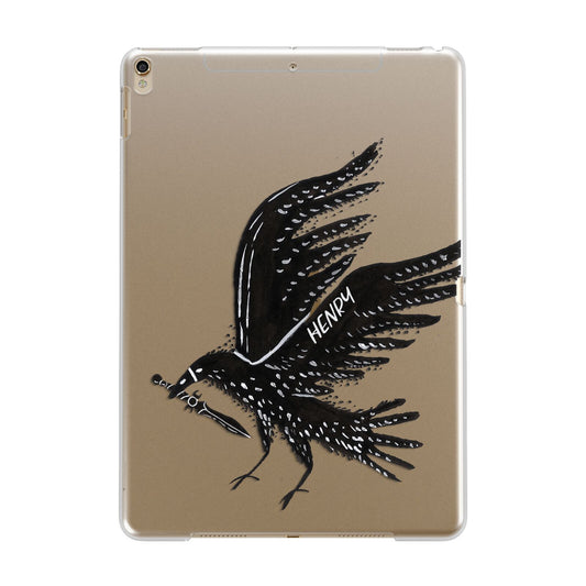 Black Crow Personalised Apple iPad Gold Case
