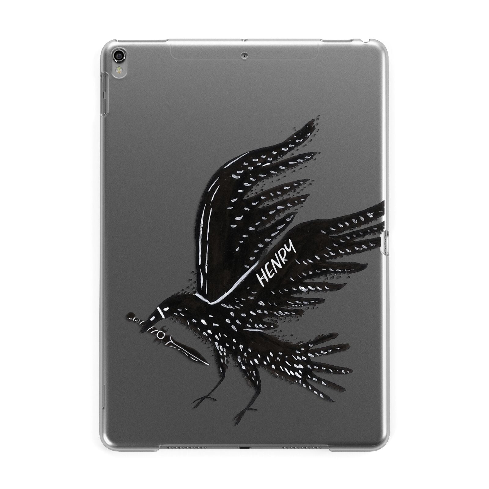 Black Crow Personalised Apple iPad Grey Case
