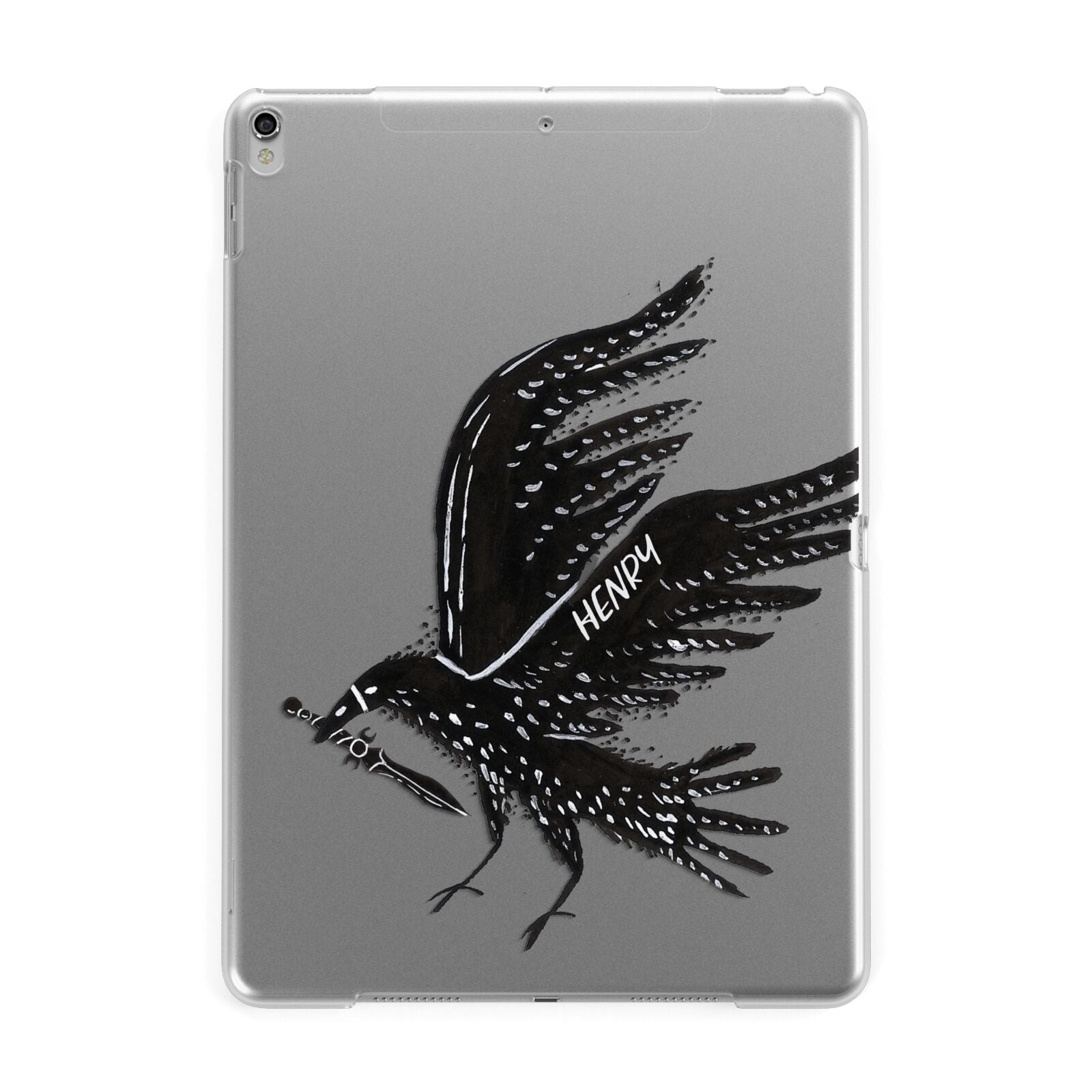 Black Crow Personalised Apple iPad Silver Case
