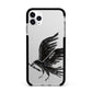 Black Crow Personalised Apple iPhone 11 Pro Max in Silver with Black Impact Case