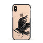 Black Crow Personalised Apple iPhone Xs Impact Case Black Edge on Gold Phone