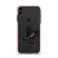 Black Crow Personalised Apple iPhone Xs Max Impact Case Pink Edge on Black Phone