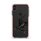 Black Crow Personalised Apple iPhone Xs Max Impact Case Pink Edge on Black Phone