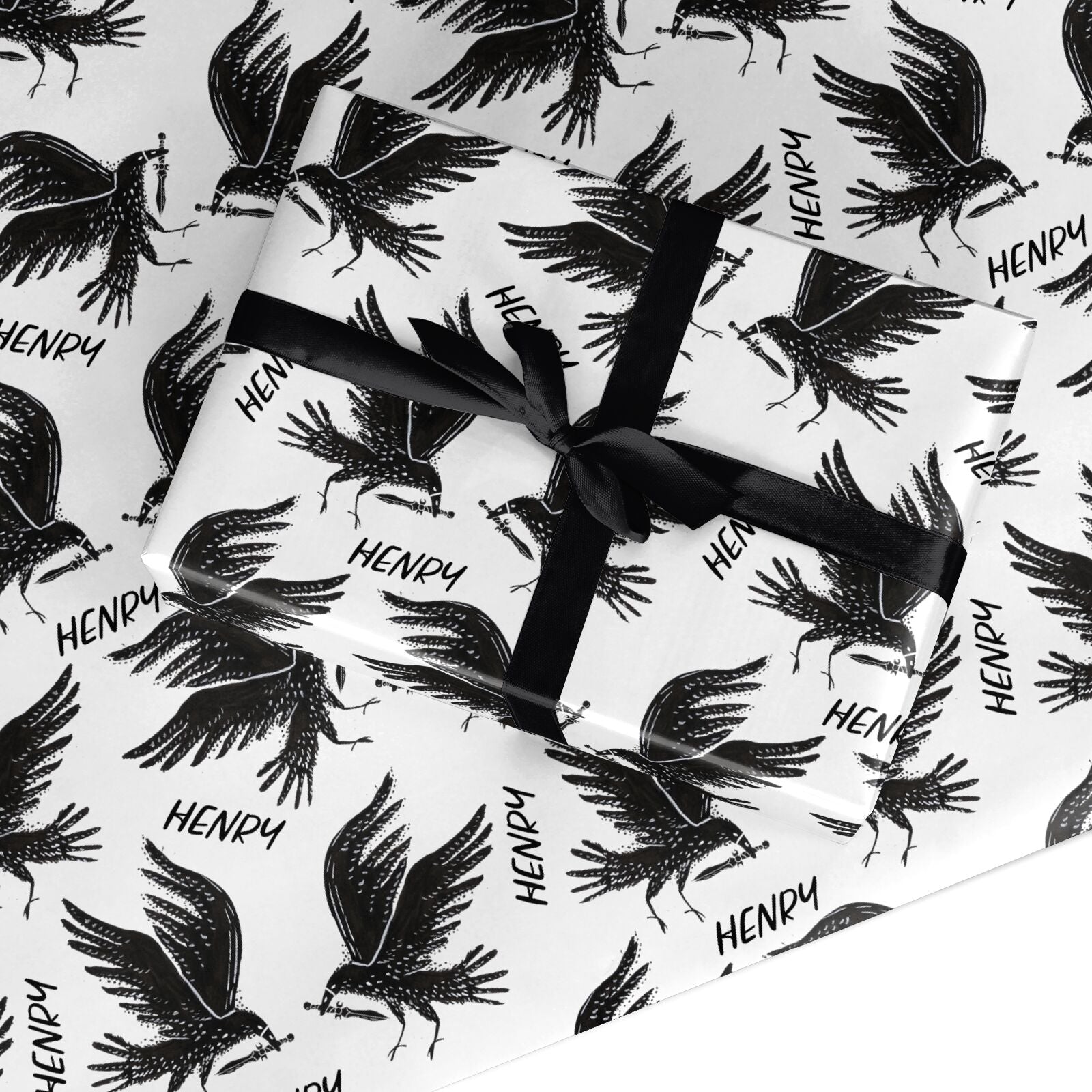 Black Crow Personalised Custom Wrapping Paper