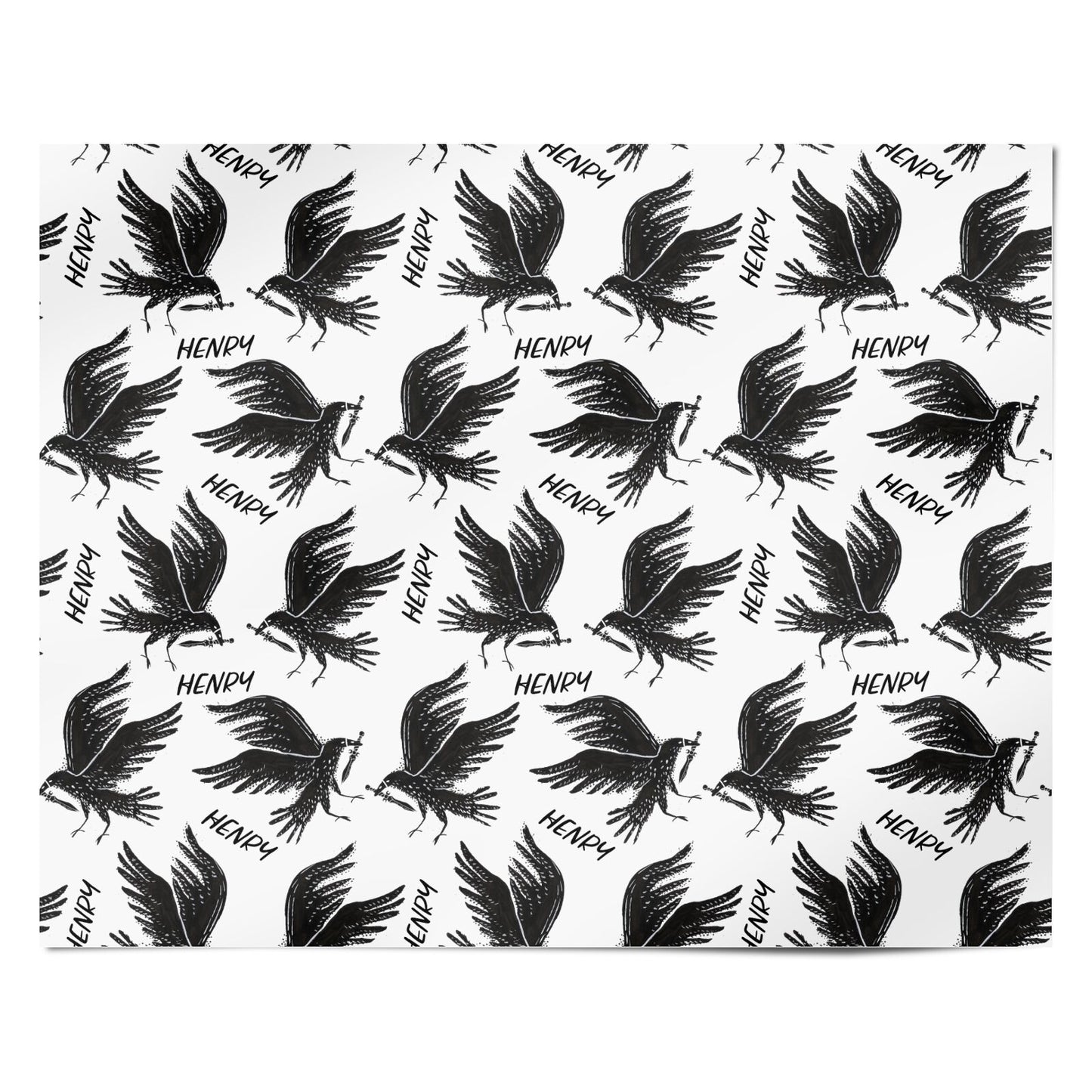 Black Crow Personalised Personalised Wrapping Paper Alternative
