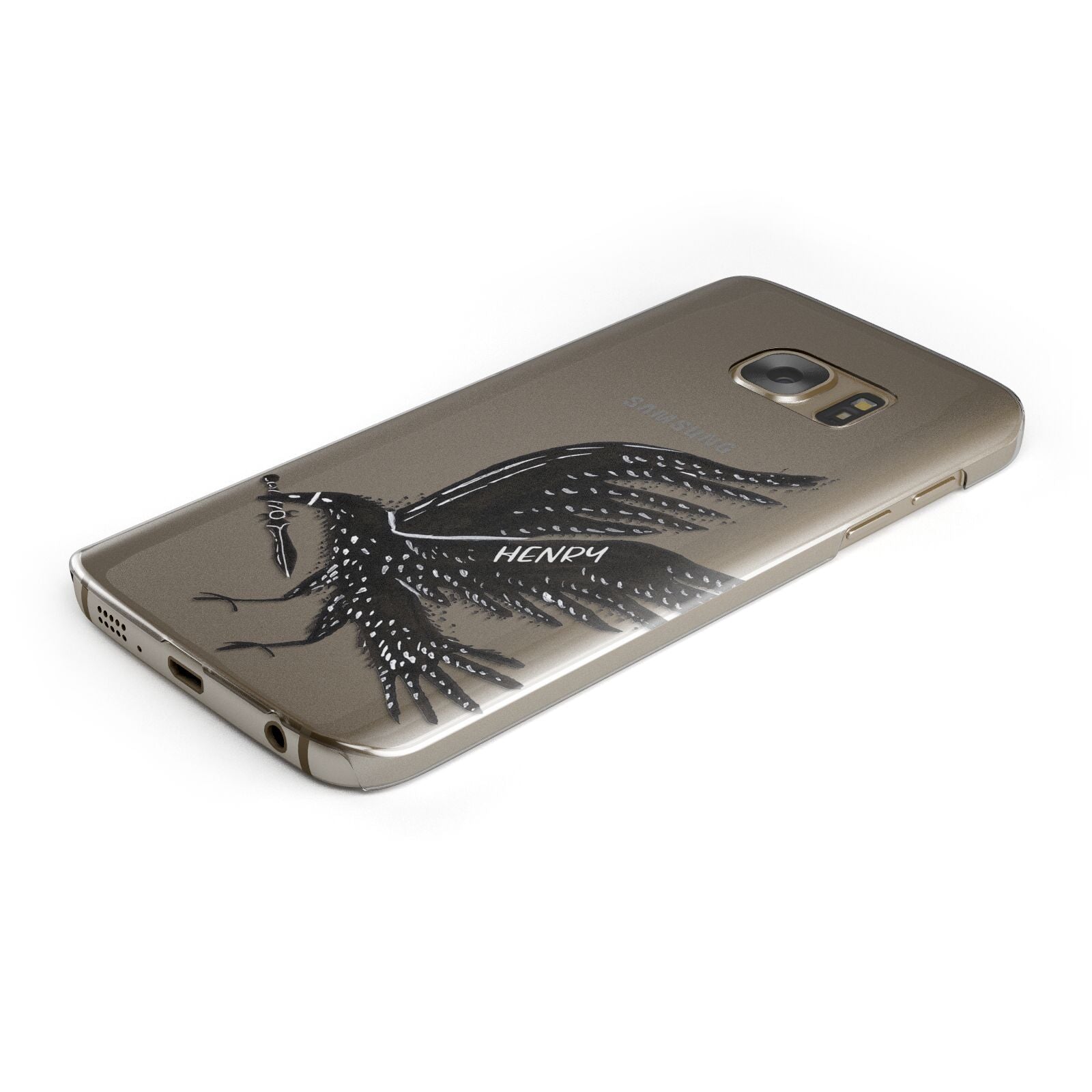 Black Crow Personalised Samsung Galaxy Case Bottom Cutout