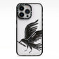 Black Crow Personalised iPhone 13 Pro Black Impact Case on Silver phone