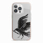Black Crow Personalised iPhone 13 Pro TPU Impact Case with Pink Edges