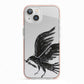 Black Crow Personalised iPhone 13 TPU Impact Case with Pink Edges