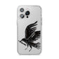 Black Crow Personalised iPhone 14 Pro Max Clear Tough Case Silver