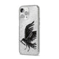 Black Crow Personalised iPhone 14 Pro Max Glitter Tough Case Silver Angled Image