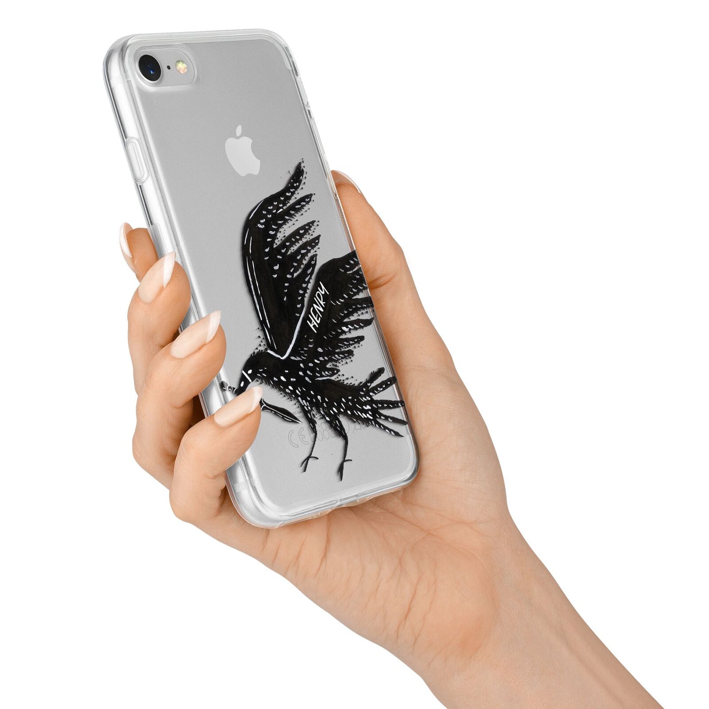 Black Crow Personalised iPhone 7 Bumper Case on Silver iPhone Alternative Image