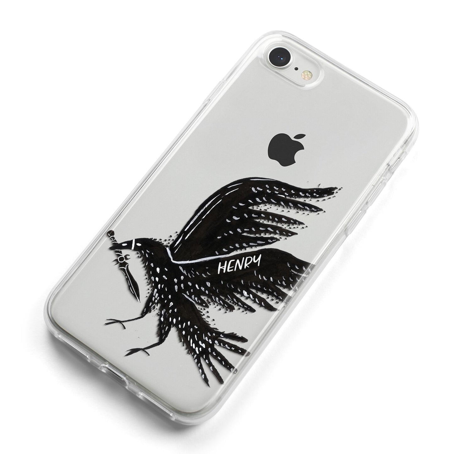 Black Crow Personalised iPhone 8 Bumper Case on Silver iPhone Alternative Image