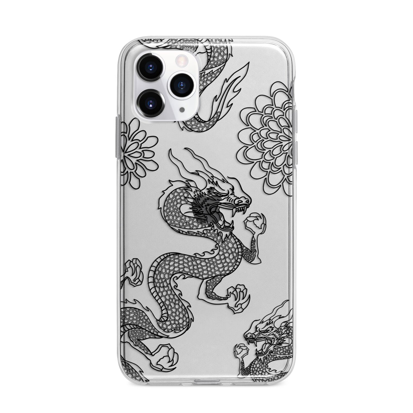 Black Dragon Apple iPhone 11 Pro in Silver with Bumper Case