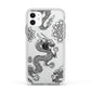 Black Dragon Apple iPhone 11 in White with White Impact Case