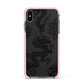 Black Dragon Apple iPhone Xs Max Impact Case Pink Edge on Black Phone
